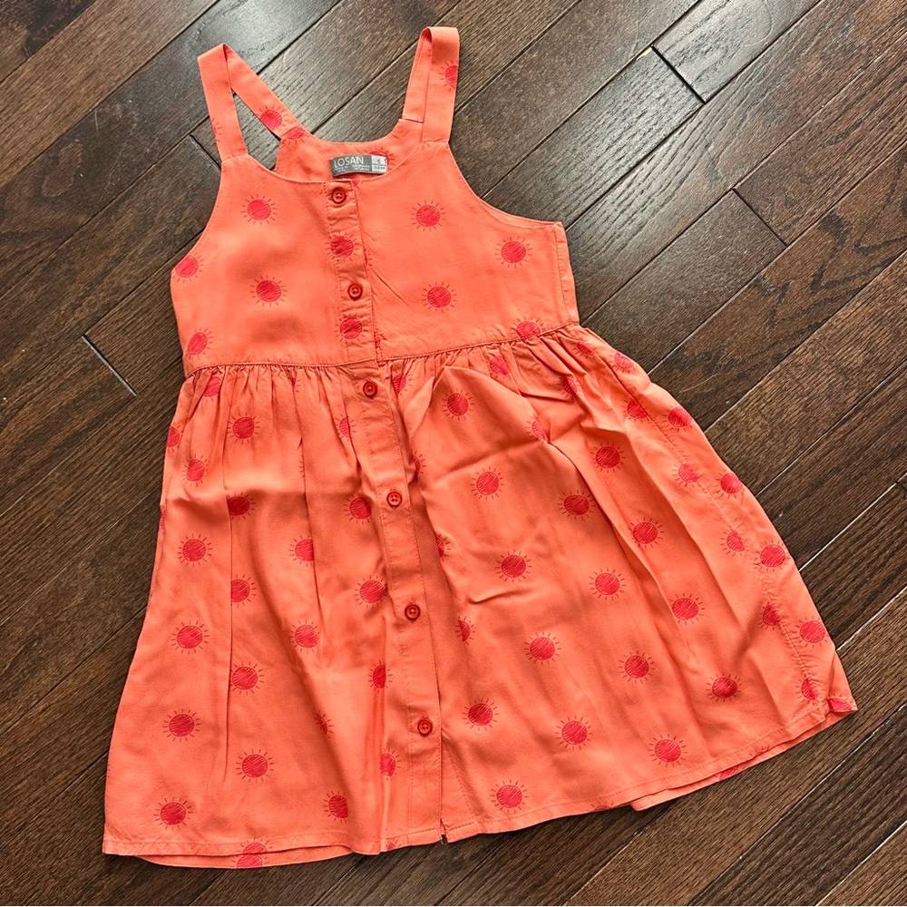 Losan Orange Sunburst Kids Dress